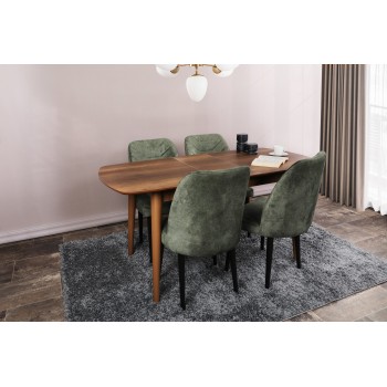 Extendable Dining Table Retro 1191 Walnut