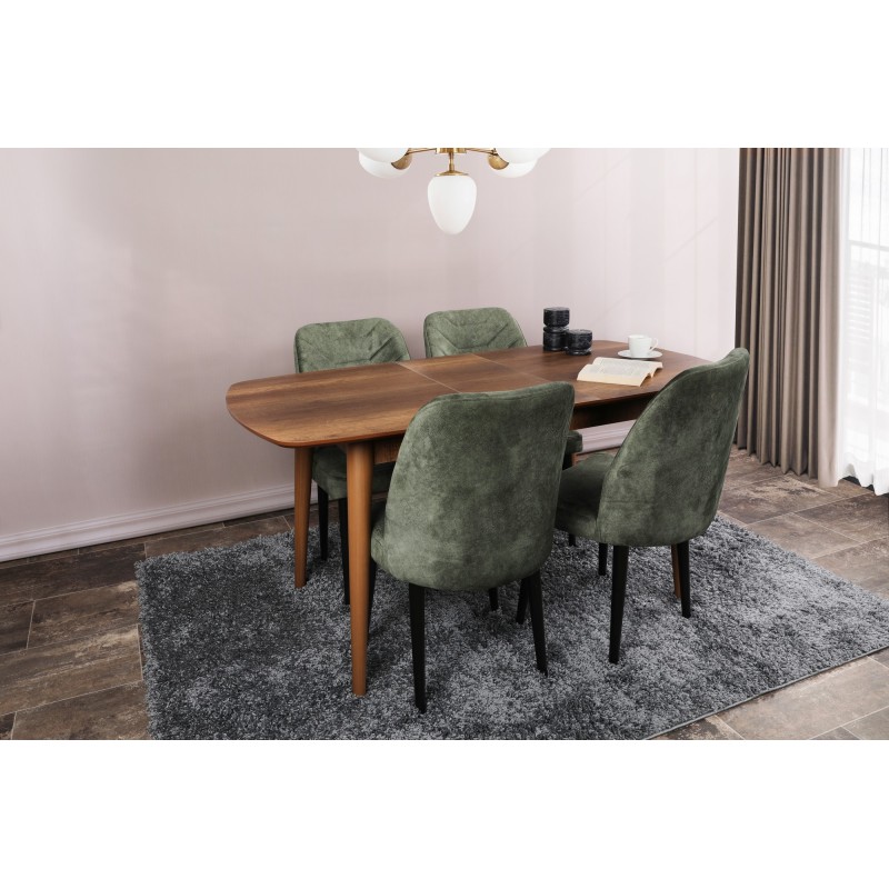 Extendable Dining Table Retro 1191 Walnut
