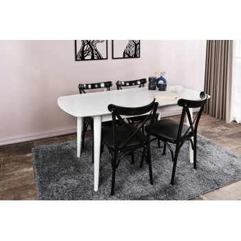 Extendable Dining Table Retro 1193 White