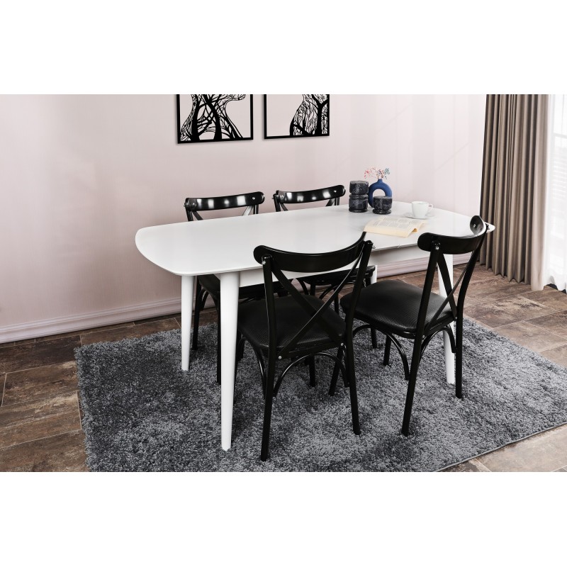 Extendable Dining Table Retro 1193 White