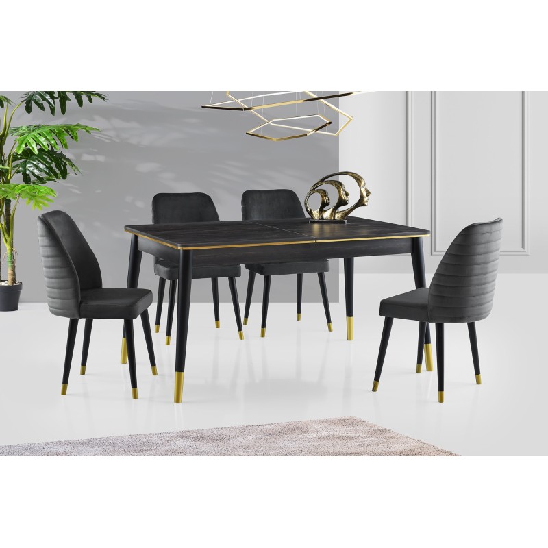Extendable Dining Table Flora - 1111 Black
Gold