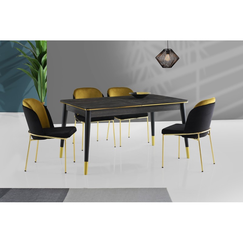 Extendable Dining Table Flora - 1111 Black
Gold