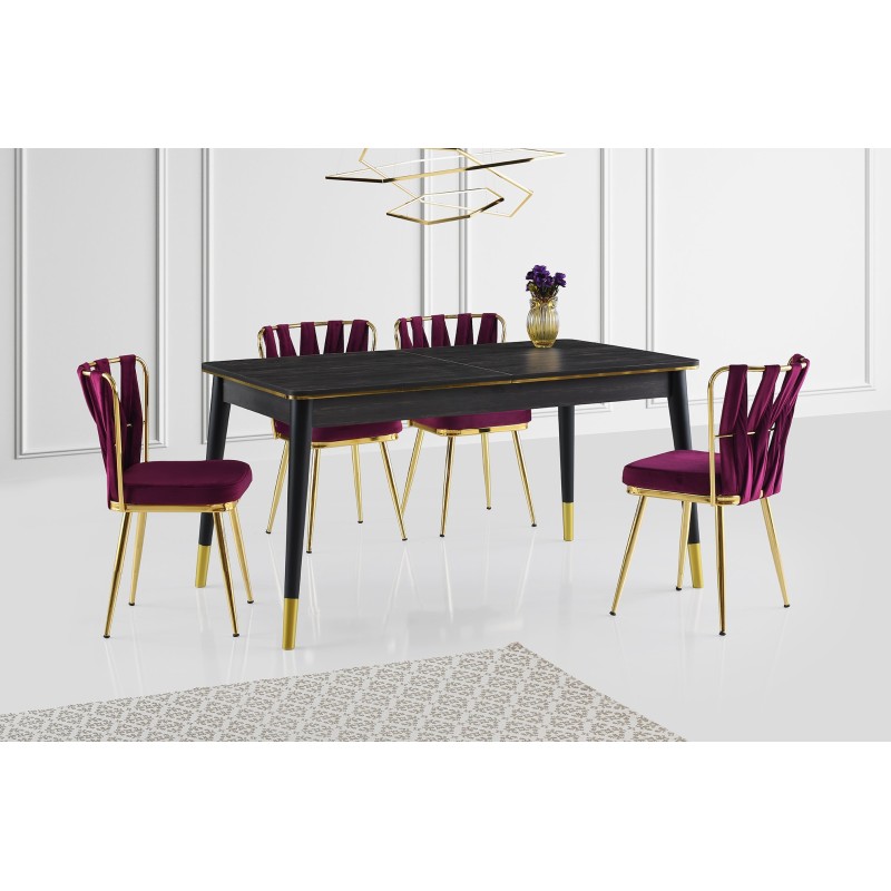 Extendable Dining Table Flora - 1111 Black
Gold