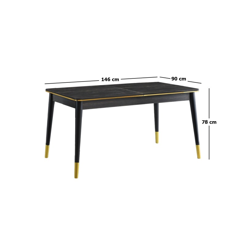 Extendable Dining Table Flora - 1111 Black
Gold