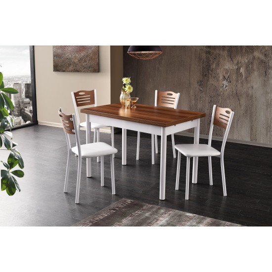 Extendable Dining Table Polo - 1301 Walnut
White