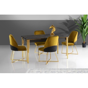 Extendable Dining Table Damla - 1101 Black
Gold