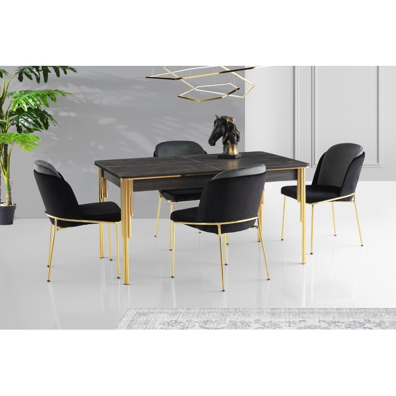 Extendable Dining Table Damla - 1101 Black
Gold