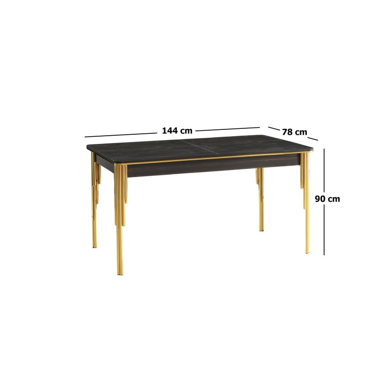 Extendable Dining Table Damla - 1101 Black
Gold