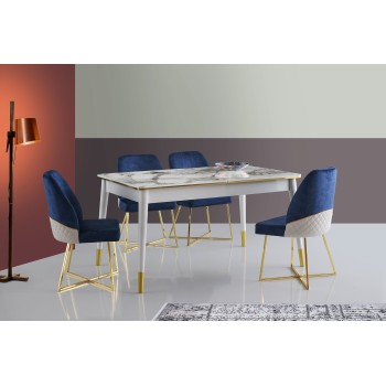 Extendable Dining Table Flora - 1113 White
Gold