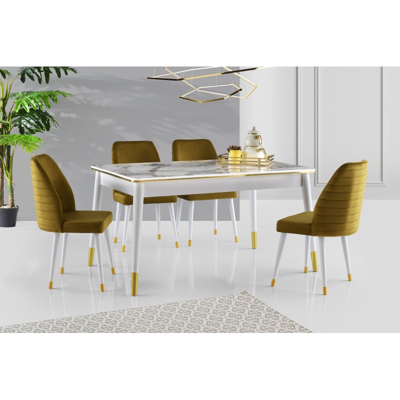Extendable Dining Table Flora - 1113 White
Gold