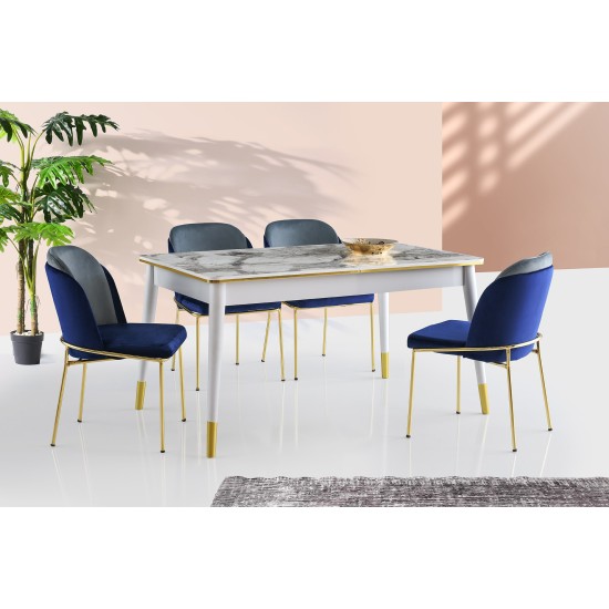 Extendable Dining Table Flora - 1113 White
Gold