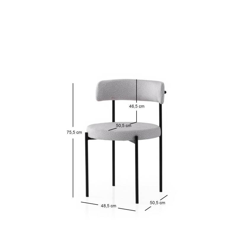 Chair Set (2 Pieces) Gını - 4001 V2 Black
Grey