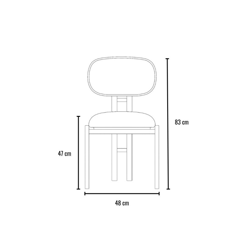 Chair Set (2 Pieces) Muriz - 4968 Off White
Black