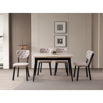 Extendable Dining Table Ay - 1186 Travertine
Black