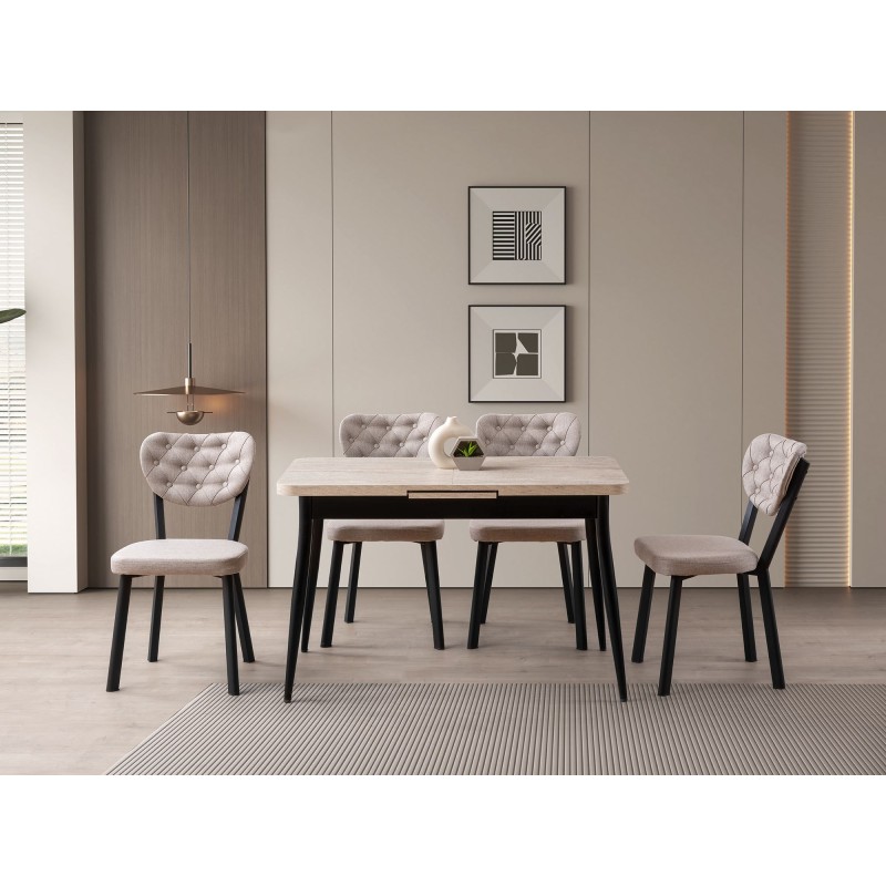 Extendable Dining Table Ay - 1186 Travertine
Black