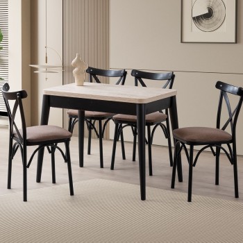 Extendable Dining Table Dolunay - 1286 Travertine
Black