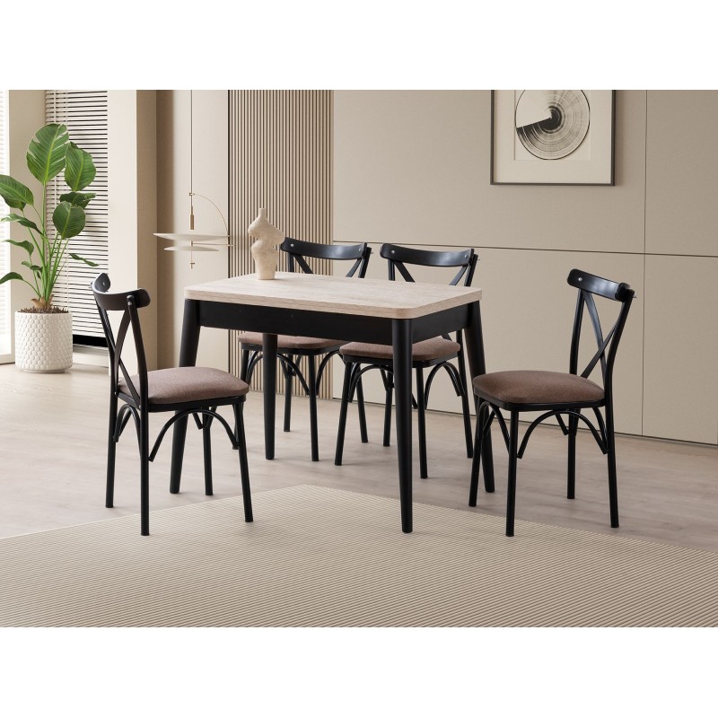 Extendable Dining Table Dolunay - 1286 Travertine
Black