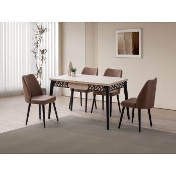 Extendable Dining Table Mira - 1224 Travertine
Black