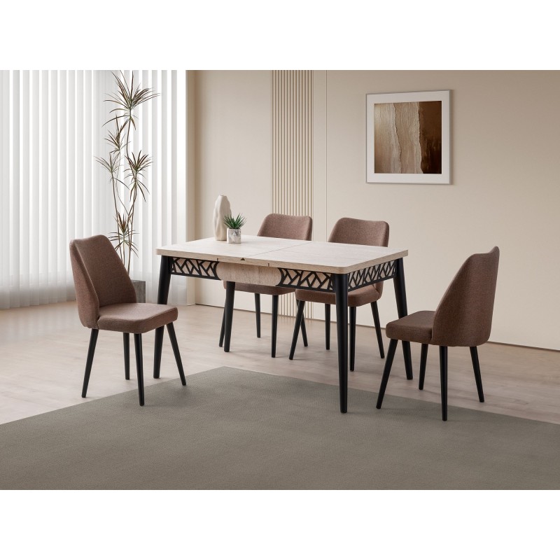 Extendable Dining Table Mira - 1224 Travertine
Black