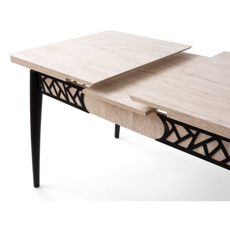 Extendable Dining Table Mira - 1224 Travertine
Black