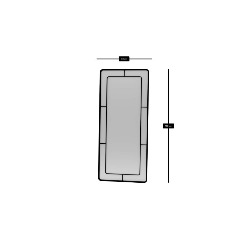 Cheval Mirror Edgea - Black Black