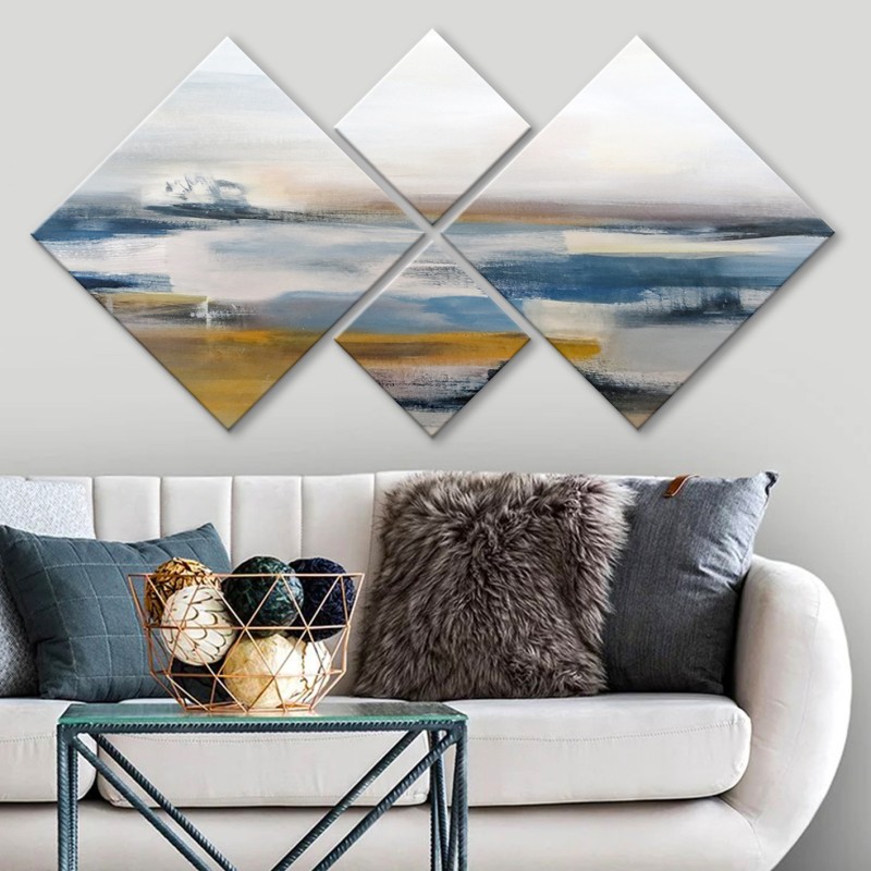 Decorative MDF Painting (4 Pieces) 4MDF1053165404 Multicolor