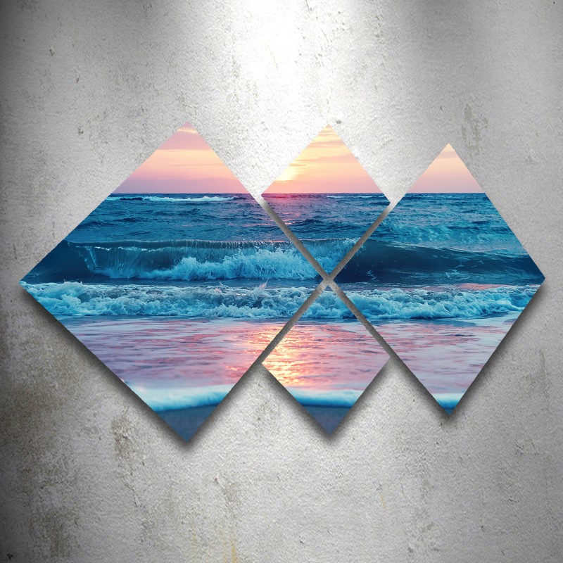 Decorative MDF Painting (4 Pieces) 4MDF1067702498 Multicolor