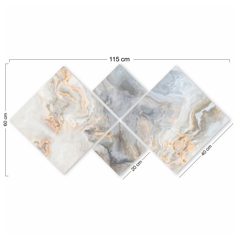 Decorative MDF Painting (4 Pieces) 4MDF1188290827 Multicolor