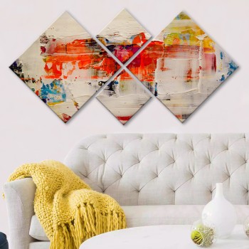 Decorative MDF Painting (4 Pieces) 4MDF2281410 Multicolor