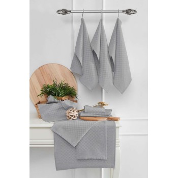 Kitchen Towel Set (10 Pieces) Lola - Dark Grey Dark Grey