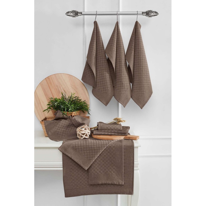 Kitchen Towel Set (10 Pieces) Lola - Brown Brown