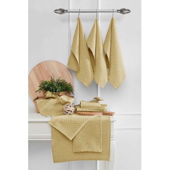 Kitchen Towel Set (10 Pieces) Lola - Mustard Mustard