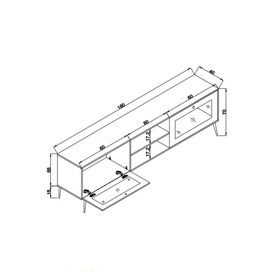 TV Stand Hazeran 180 Oak