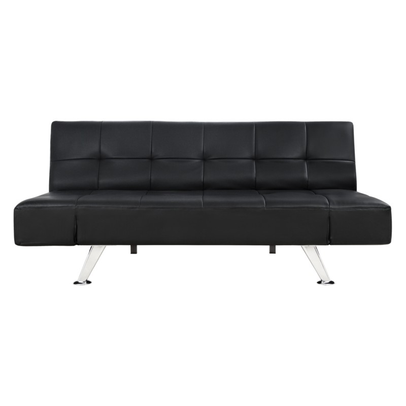 ΚΑΝΑΠΕΣ ΚΡΕΒΑΤΙ HM3001.02 THOM ΜΕ ΑΝΑΔΙΠΛΟΥΜΕΝΑ ΜΠΡΑΤΣΑ ΜΑΥΡΟ PU 189x93x82 εκ.