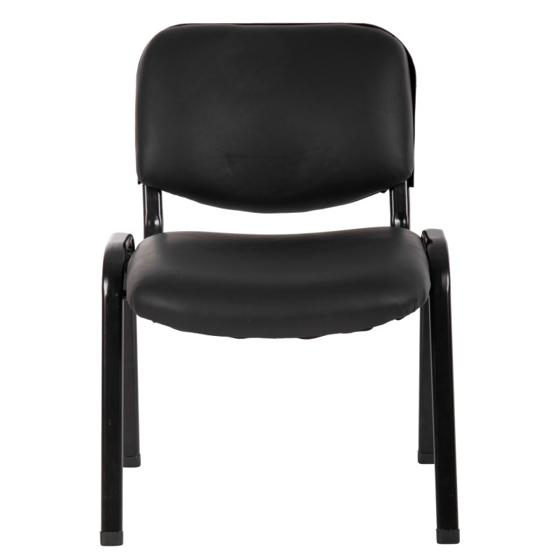 ΚΑΡΕΚΛΑ JANISHA HM1010.01 ΜΕ ΔΕΡΜΑΤΙΝΗ PU ΜΑΥΡΟ 53,5x59x77 εκ.