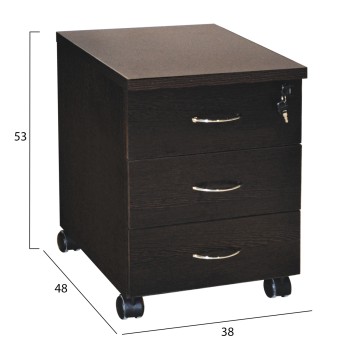 ΣΥΡΤΑΡΙΕΡΑ ΓΡΑΦΕΙΟΥ ΕΠΑΓΓΕΛΜΑΤΙΚΗ SIENNA HM2011.02 WENGE ΜΕ 3ΣΥΡΤΑΡΙΑ 38X48X53cm