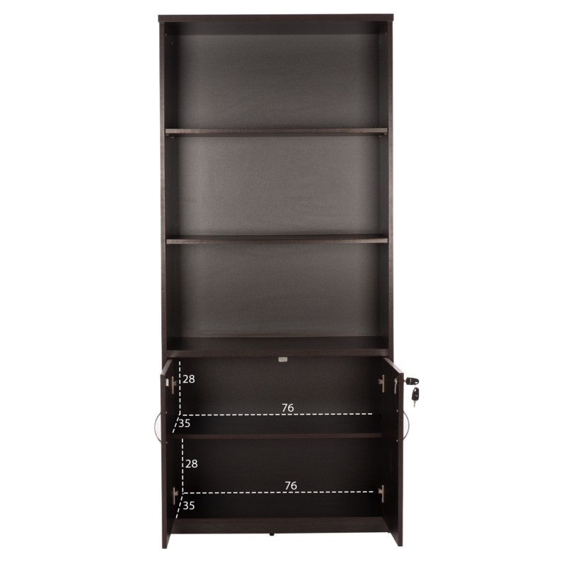 ΒΙΒΛΙΟΘΗΚΗ ΓΡΑΦΕΙΟΥ ΕΠΑΓΓΕΛΜΑΤΙΚΗ CAITLYN 80Χ40Χ180Υεκ.HM2014.02 WENGE ΜΕ 2 ΠΟΡΤΕΣ