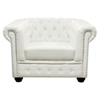 ΠΟΛΥΘΡΟΝΑ T.CHESTERFIELD POLINA HM3011.02 PU ΛΕΥΚΟ ΜΑΤ 110x90x73Y εκ.