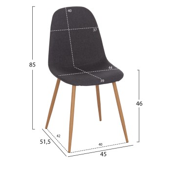 ΚΑΡΕΚΛΑ LEONARDO HM00100.10  ΜΕ ΜΕΤΑΛΛΙΚΑ ΠΟΔΙΑ & ΥΦΑΣΜΑ ΓΚΡΙ  45x51.5x85Υεκ.