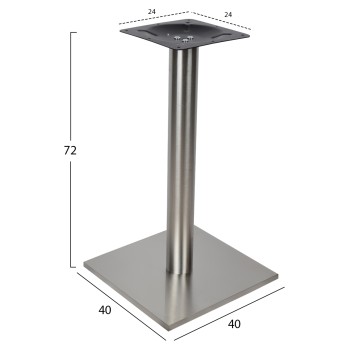 ΒΑΣΗ ΤΡΑΠΕΖΙΟΥ INOX HM421 ΜΕ ΡΕΓΟΥΛΑΤΟΡΟΥΣ 40x40x72Y εκ.