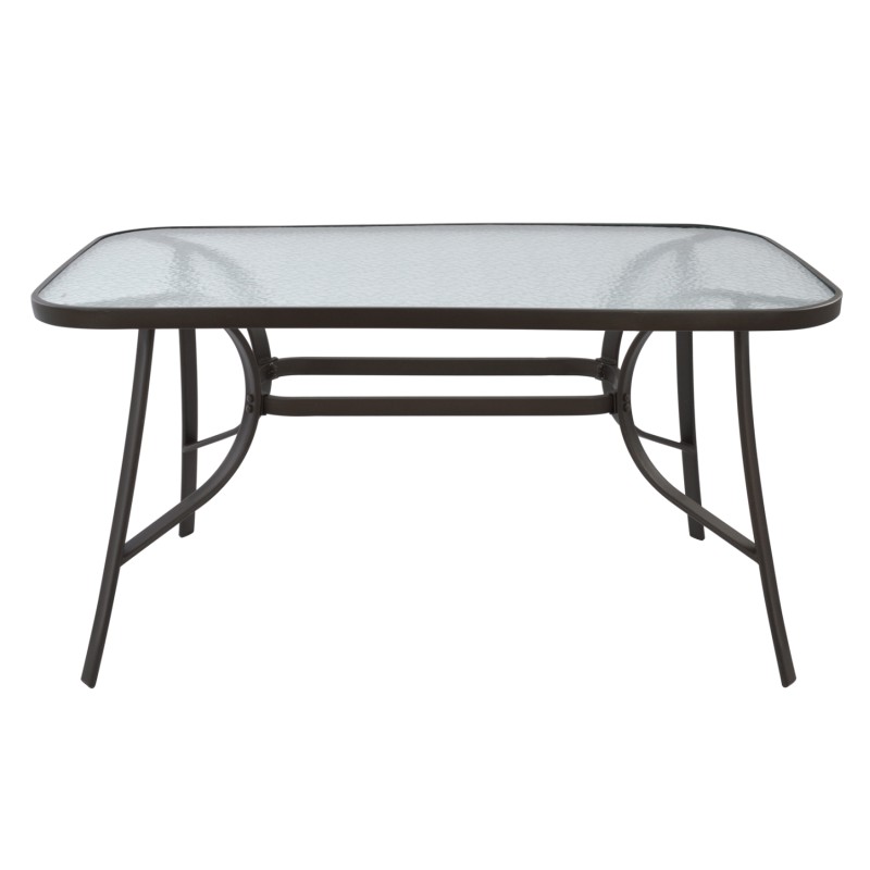 ΤΡΑΠΕΖΙ BRUNO 140Χ80Χ72Υεκ. ΚΑΦΕ ΜΕΤΑΛΛΙΚΟ ΜΕ ΓΥΑΛΙΝΗ ΕΠΙΦΑΝΕΙΑ HM5106.02