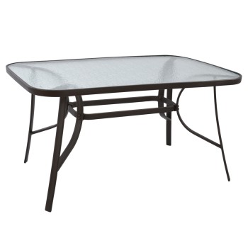 ΤΡΑΠΕΖΙ BRUNO 140Χ80Χ72Υεκ. ΚΑΦΕ ΜΕΤΑΛΛΙΚΟ ΜΕ ΓΥΑΛΙΝΗ ΕΠΙΦΑΝΕΙΑ HM5106.02