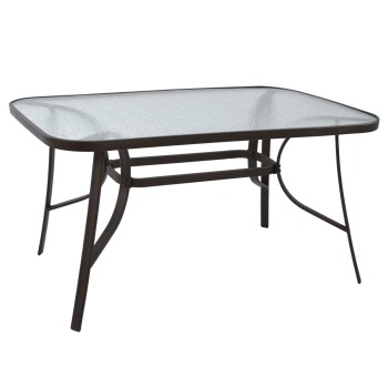 ΤΡΑΠΕΖΙ BRUNO 140Χ80Χ72Υεκ. ΚΑΦΕ ΜΕΤΑΛΛΙΚΟ ΜΕ ΓΥΑΛΙΝΗ ΕΠΙΦΑΝΕΙΑ HM5106.02