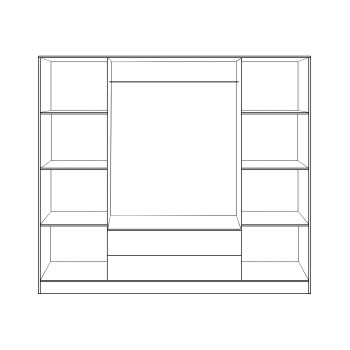 ΝΤΟΥΛΑΠΑ 4ΦΥΛΛΗ ΜΕ 2 ΣΥΡΤΑΡΙΑ AZALEA 200x55.5x180Υ εκ. HM353.01 ZEBRANO