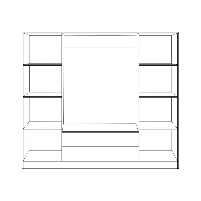ΝΤΟΥΛΑΠΑ 4ΦΥΛΛΗ ΜΕ 2 ΣΥΡΤΑΡΙΑ AZALEA 200x55.5x180Υ εκ. HM353.01 ZEBRANO