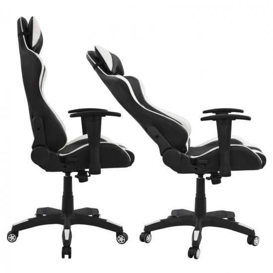 ΚΑΡΕΚΛΑ ΓΡΑΦΕΙΟΥ GAMING HM1062.04 SPEED ΜΑΥΡΟ ΛΕΥΚΟ PU 68,5x71,5x133,5 cm ΚΑΡΕΚΛΑ ΓΡΑΦΕΙΟΥ GAMING HM1062.04 SPEED ΜΑΥΡΟ ΛΕΥΚΟ PU 68,5x71,5x133,5 cm
