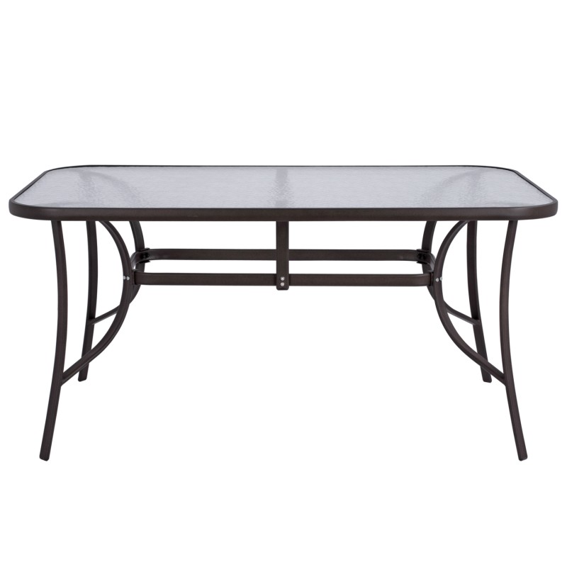 ΤΡΑΠΕΖΙ BRUNO 150X90Χ72Υεκ. ΚΑΦΕ ΜΕΤΑΛΛΙΚΟ ΜΕ ΓΥΑΛΙΝΗ ΕΠΙΦΑΝΕΙΑ HM5145.02