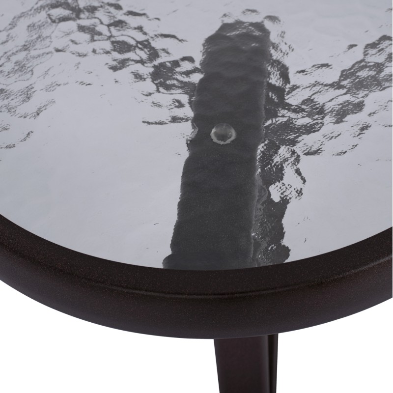 ΤΡΑΠΕΖΙ BRUNO 150X90Χ72Υεκ. ΚΑΦΕ ΜΕΤΑΛΛΙΚΟ ΜΕ ΓΥΑΛΙΝΗ ΕΠΙΦΑΝΕΙΑ HM5145.02