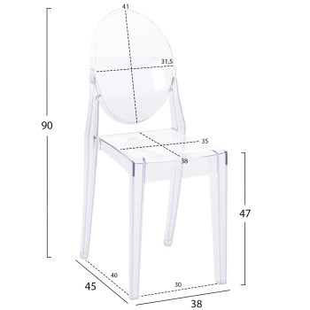 ΚΑΡEΚΛΑ ΤΡΑΠΕΖΑΡΙΑΣ ΑΚΡΥΛΙΚΗ ARAMIS HM0170 ΔΙΑΦΑΝΗ 34.5x50x90Υεκ.