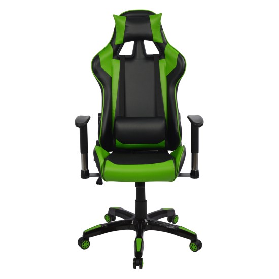 ΠΟΛΥΘΡΟΝΑ GAMING RACING HM1056.03 ΜΑΥΡΟ - ΠΡΑΣΙΝΟ PU 67x70x134 εκ.